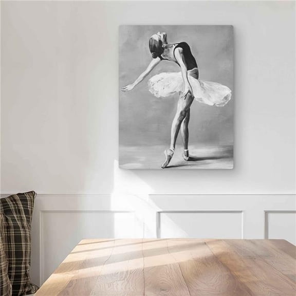 Begin Home Decor C1MP1620S08GJF 16 x 20 in. Classic Ballet Dancer - Black & White Metal Print Wall Art for Decor