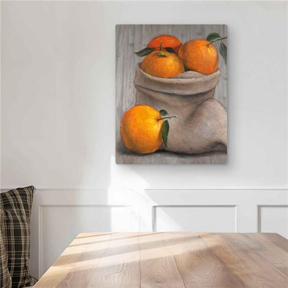 Begin Home Decor C1MP1620SH4BUY 16 x 20 in. Bag of Oranges - Gray Still Life Metal Print Wall Art for Home Decor