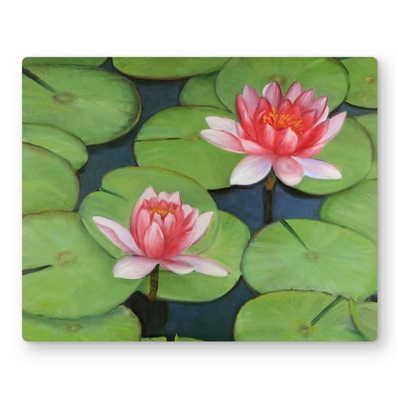 Begin Home Decor C1MP1620UL5E8L 16 x 20 in. Lotus Flowers In A Swamp Wall Art - Bedroom Blue Metal Print Decor
