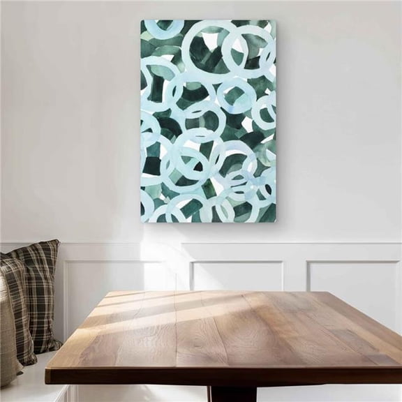 Begin Home Decor C1MP20300RN3Y0 20 x 30 in. Abstract Circles Wall Art - Turquoise Pattern Metal Print