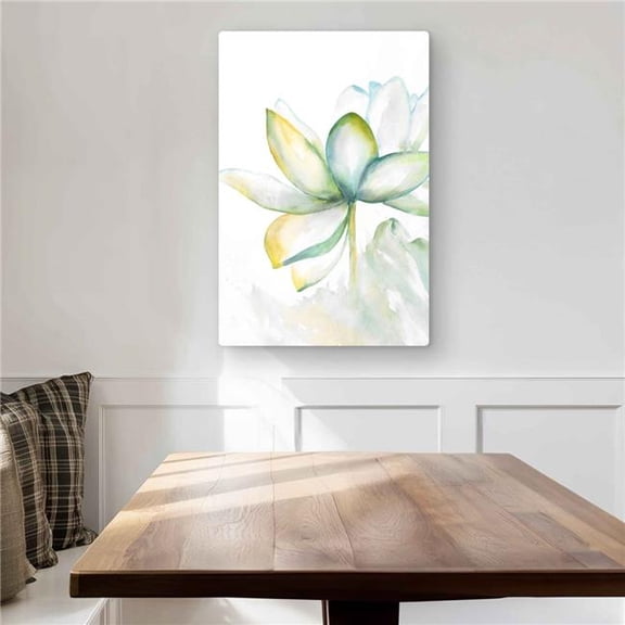Begin Home Decor C1MP20302UB1WZ 20 x 30 in. Abstract Lotus Flower Wall Art - Neo Mint Romantic Metal Print Decor
