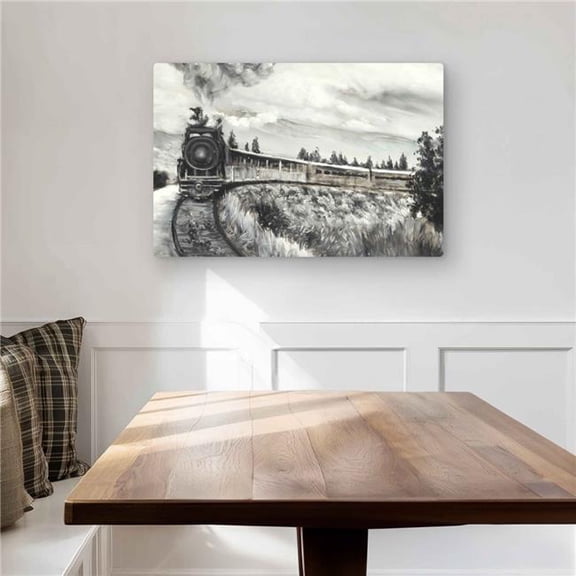 Begin Home Decor C1MP203037HAHU 20 x 30 in. Steam Engine Train - Beige Bedroom Metal Print Wall Art - Home Decor