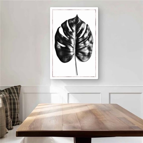 Begin Home Decor C1MP20303XOVEM 20 x 30 in. Split Leaf Philodendron - Rose Line Wall Art - Living Room Metal Print
