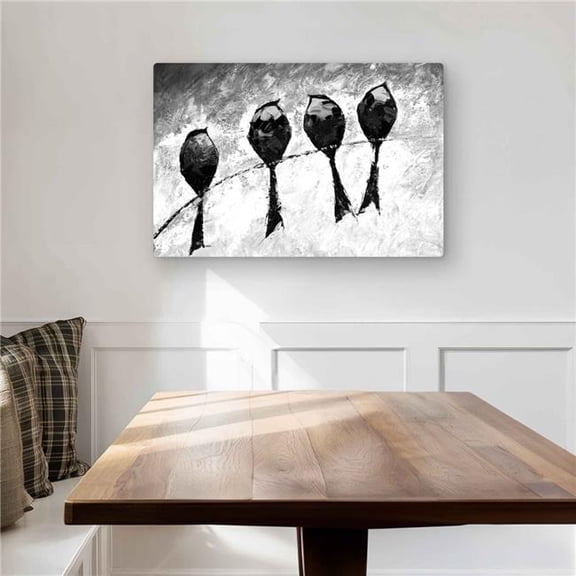 Begin Home Decor C1MP2030579N3N 20 x 30 in. Four Birds Perched Metal Print Wall Art - Animal Home Decor Art