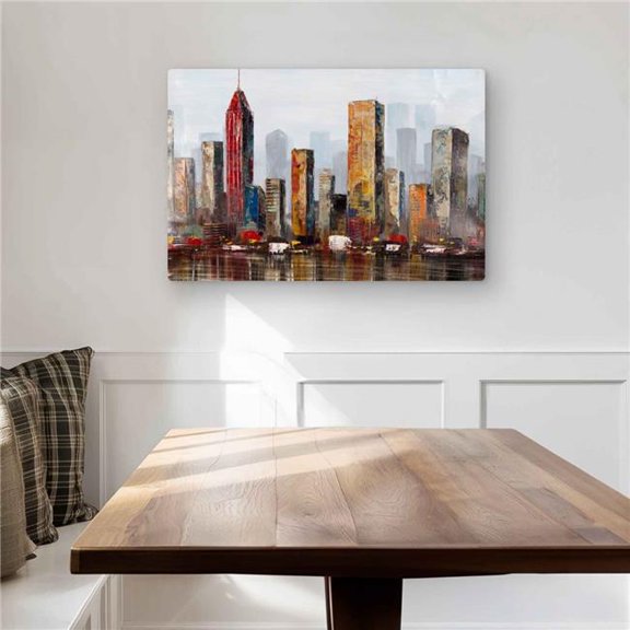 Begin Home Decor C1MP2030CD0INJ 20 x 30 in. Rust Looking City - Industrial Metal Print Wall Art for Home Decor