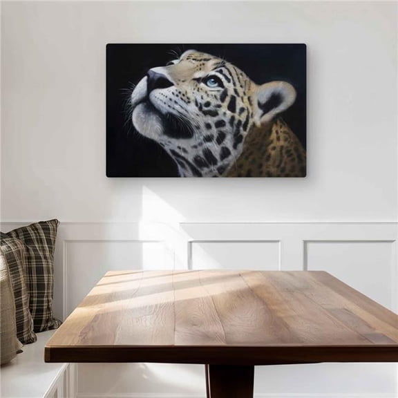 Begin Home Decor C1MP2030EC3SQH 20 x 30 in. Realistic Leopard Face Wall Art - Office African Metal Print Decor