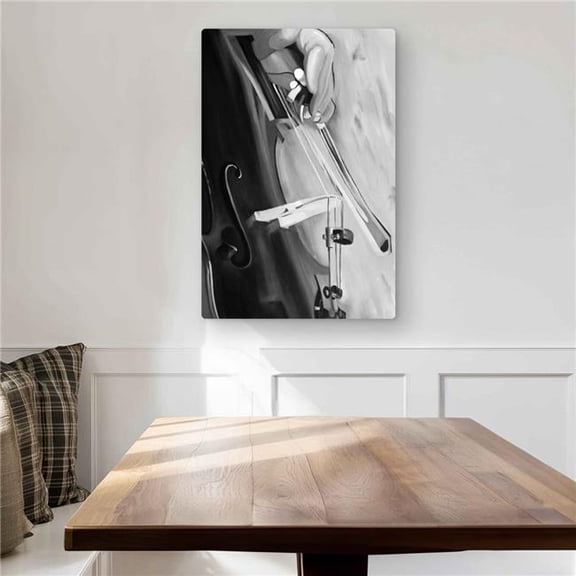 Begin Home Decor C1MP2030EFVCXG 20 x 30 in. Musician with Cello Mono Colors Wall Art - Monochrome Metal Print