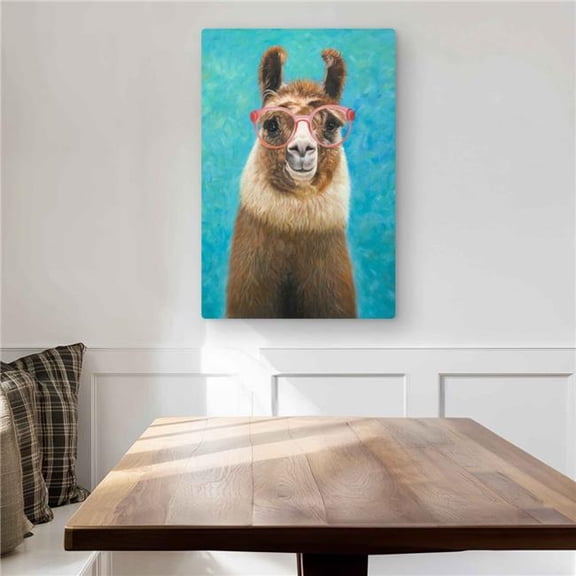 Begin Home Decor C1MP2030EV8WT3 20 x 30 in. Lovable Llama - Retro Bedroom Metal Print Wall Art for Home Decor