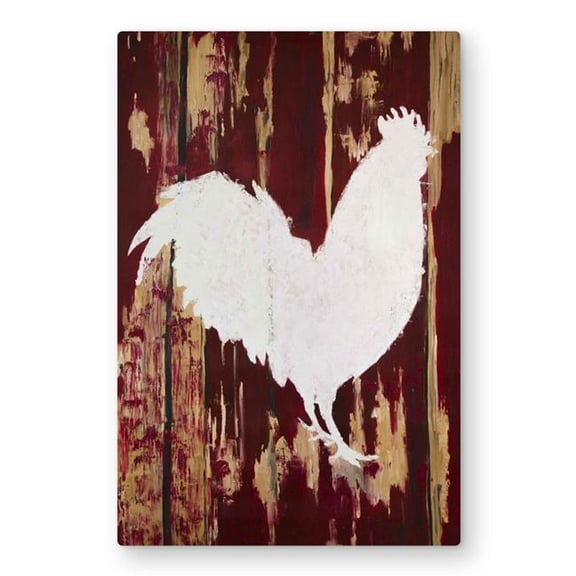 Begin Home Decor C1MP2030HY1GRT 20 x 30 in. Rooster Silhouette Metal Print Wall Art - Red Kitchen Home Decor