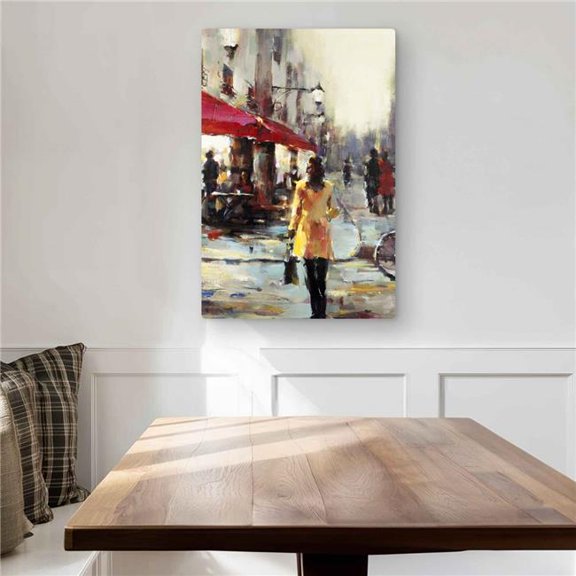 Begin Home Decor C1MP2030JHL7X1 20 x 30 in. Woman Walking In Paris - Scenic Metal Print Wall Art for Home Decor