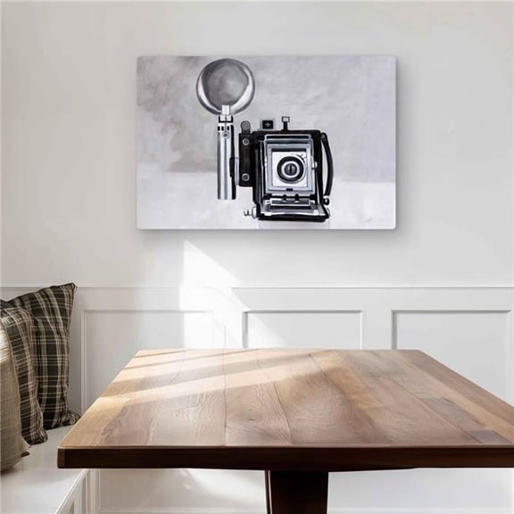 Begin Home Decor C1MP2030P8ZS0Y 20 x 30 in. Antique Camera - Gray Vintage Metal Print Wall Art for Home Decor