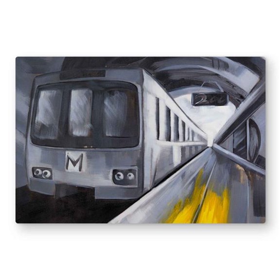 Begin Home Decor C1MP2030PMAXG0 20 x 30 in. Subway Train Livingroom Metal Print Wall Art - Home Decor