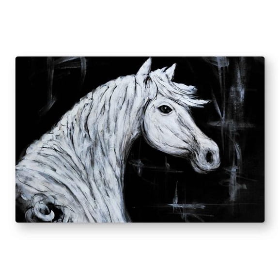 Begin Home Decor C1MP2030SVLTDK 20 x 30 in. Horse Profile View - Bedroom Animals Metal Print Wall Art - Decor