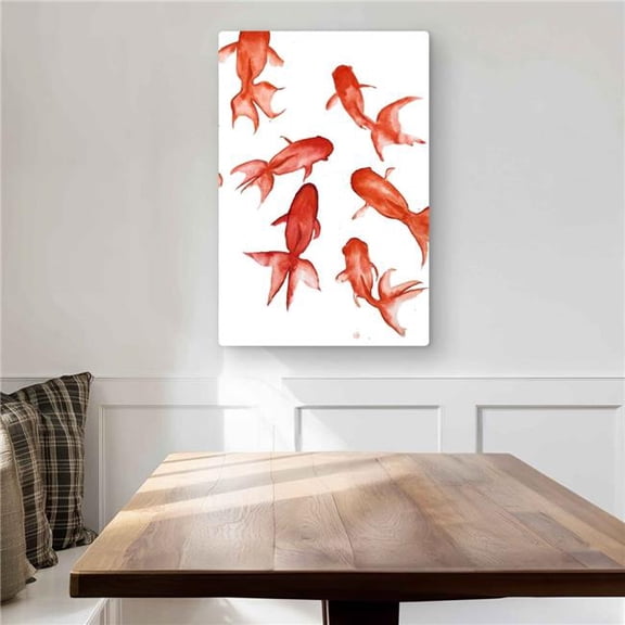 Begin Home Decor C1MP2030SX7T3H 20 x 30 in. Red Fishes Metal Print Wall Art - Coastal Aquatic Animals Home Decor
