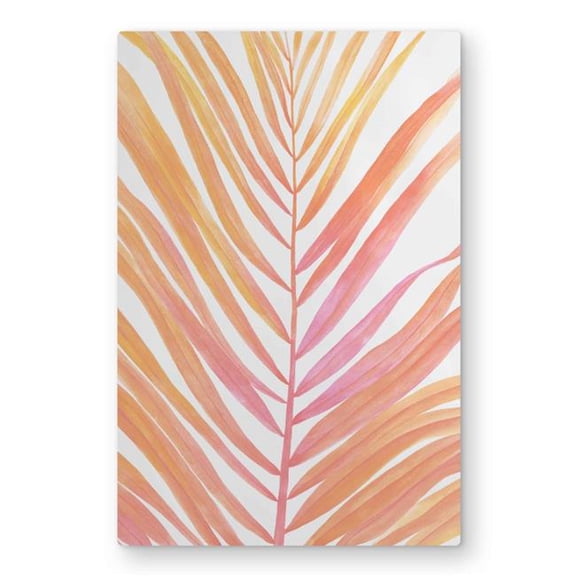 Begin Home Decor C1MP2030T46E8T 20 x 30 in. Glam Palm Leaf - Exotic Livingroom Metal Print Wall Art - Home Decor