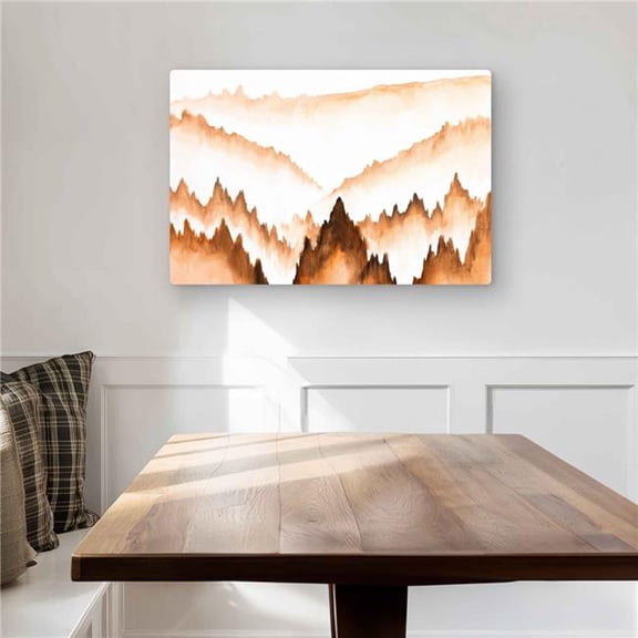 Begin Home Decor C1MP2030VCAS2A 20 x 30 in. Mountain of Large Fir Trees Wall Art - Orange Landscapes Metal Print