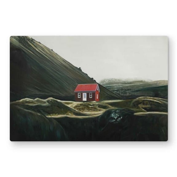 Begin Home Decor C1MP243600PXRN 24 x 36 in. Isolated Shack - Rustic Brown Metal Print Wall Art for Home Decor