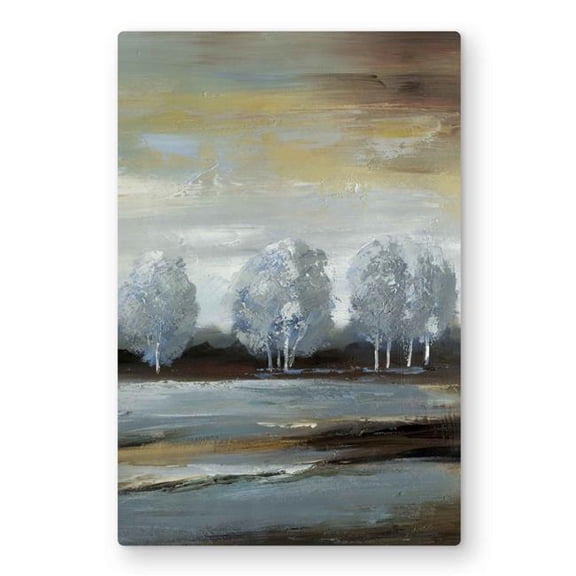 Begin Home Decor C1MP24360R24YR 24 x 36 in. Gray Landscape - Modern Metal Print Wall Art for Home Decor - Trees