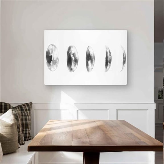 Begin Home Decor C1MP24360VB2U1 24 x 36 in. Black & White Eclipse - Metal Print Wall Art for Bedroom Decor