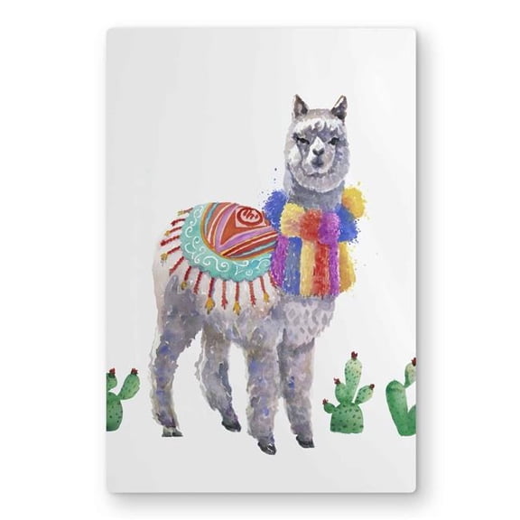 Begin Home Decor C1MP243641YZQK 24 x 36 in. Traditional Peruvian Lama Wall Art - Ethnic Wildlife Metal Print