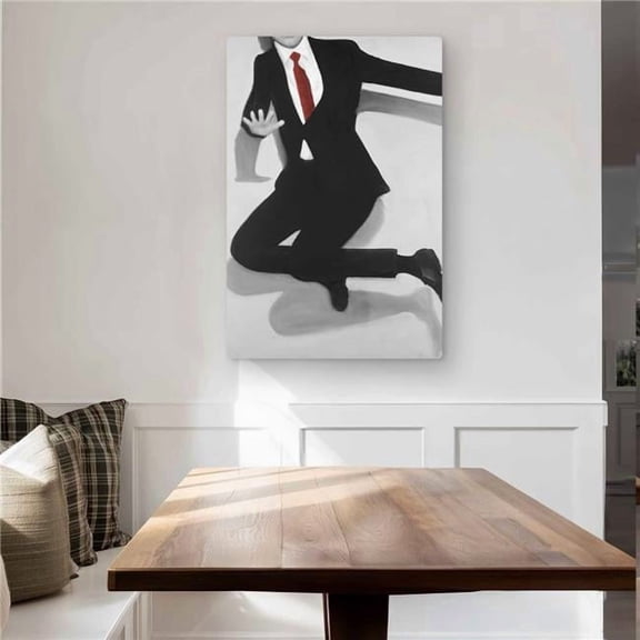Begin Home Decor C1MP24369X3FG3 24 x 36 in. Classical Jumping Man Wall Art - Bedroom Clothes Metal Print Decor