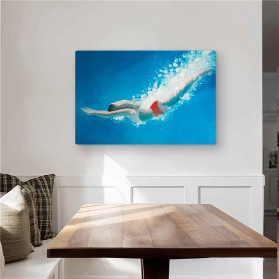 Begin Home Decor C1MP2436D4JUN1 24 x 36 in. Diving Jump - Sea Red Metal Print Wall Art - Unique Art
