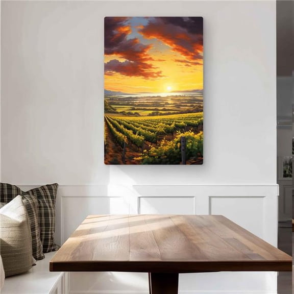 Begin Home Decor C1MP2436ECAUA8 24 x 36 in. Time To Sleep - Landscapes Orange Metal Print Wall Art for Home Decor