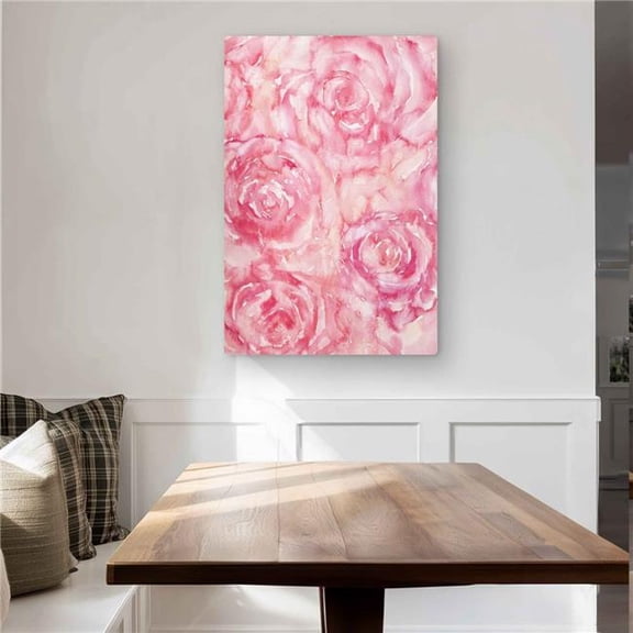 Begin Home Decor C1MP2436MLX7FF 24 x 36 in. Roses In Watercolor - Romantic Metal Print Wall Art for Bedroom Decor