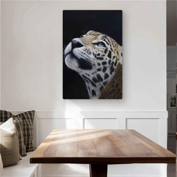 Begin Home Decor C1MP2436PIXBRL 24 x 36 in. Realistic Leopard Face Wall Art - African Wildlife Metal Print Decor
