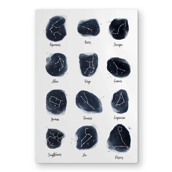 Begin Home Decor C1MP2436RQLMCS 24 x 36 in. Constellations Zodiac Signs Metal Print Wall Art - Astronomy Decor