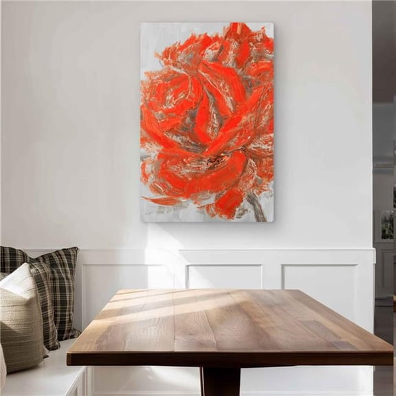 Begin Home Decor C1MP2436T805UJ 24 x 36 in. Abstract Rose Wall Art - Romantic Botanical Metal Print