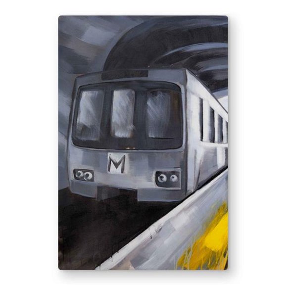 Begin Home Decor C1MP2436TQSV1E 24 x 36 in. Subway - Contemporary Metal Print Wall Art - Modern Art