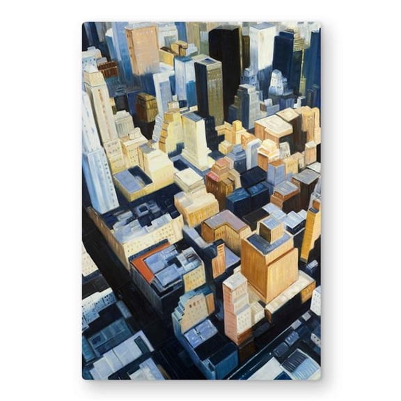 Begin Home Decor C1MP2436ZI3F7I 24 x 36 in. Manhattan View Empire State Building Metal Print Wall Art