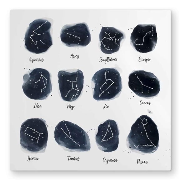 Begin Home Decor C1MP32324U143T 32 x 32 in. Constellations Zodiac Signs Wall Art - Bedroom Metal Print Decor