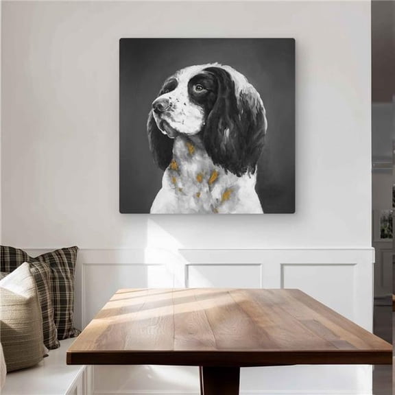 Begin Home Decor C1MP323251K4W1 32 x 32 in. English Springer Spaniel Dog Wall Art - Contemporary Gray Metal Print