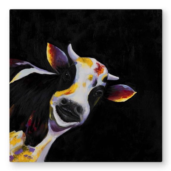 Begin Home Decor C1MP32327MJYKC 32 x 32 in. One Funny Cow - Rustic Metal Print Wall Art for Home Decor