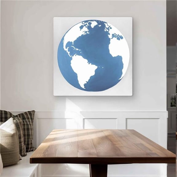 Begin Home Decor C1MP32327S6TMT 32 x 32 in. The Earth - Satellite View Office Metal Print Wall Art for Home Decor