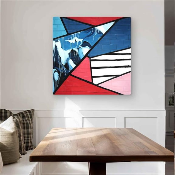 Begin Home Decor C1MP32329B6T5Z 32 x 32 in. Diagonal Unity Wall Art - Industrial Pattern Metal Print