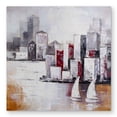 thumbnail image 1 of Begin Home Decor C1MP32329W8P96 32 x 32 in. Sailboats & Urban City Wall Art - Orange Cities Metal Print Decor, 1 of 1