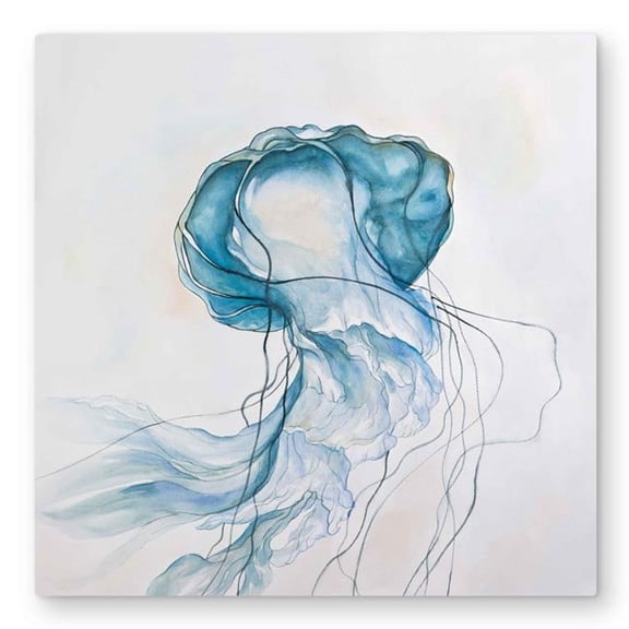 Begin Home Decor C1MP3232AHZMB6 32 x 32 in. Jellyfish Moving Wall Art - Bedroom Animals Metal Print
