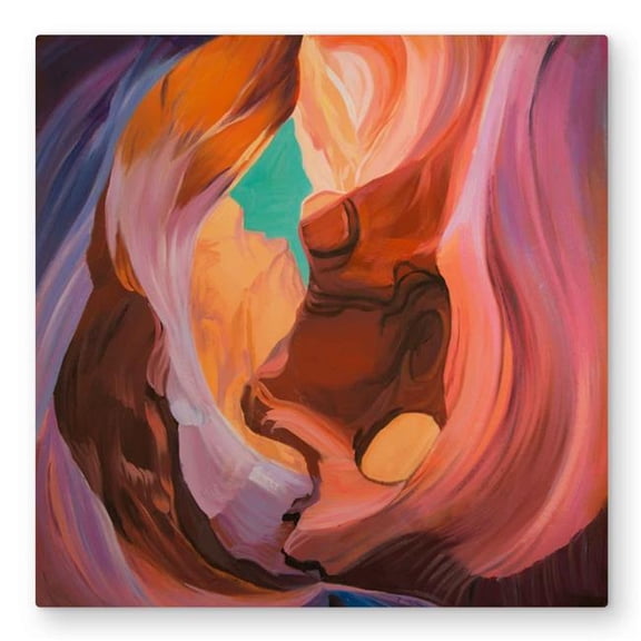 Begin Home Decor C1MP3232AVTLC9 32 x 32 in. Inside View of Antelope Canyon Wall Art - Bedroom Metal Print Decor