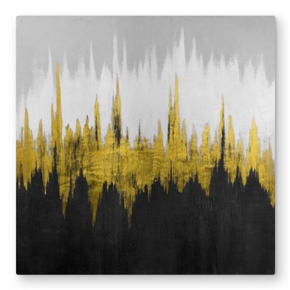 Begin Home Decor C1MP3232CGIP4K 32 x 32 in. Golden Zigzag - Abstract Bedroom Metal Print Wall Art for Home Decor