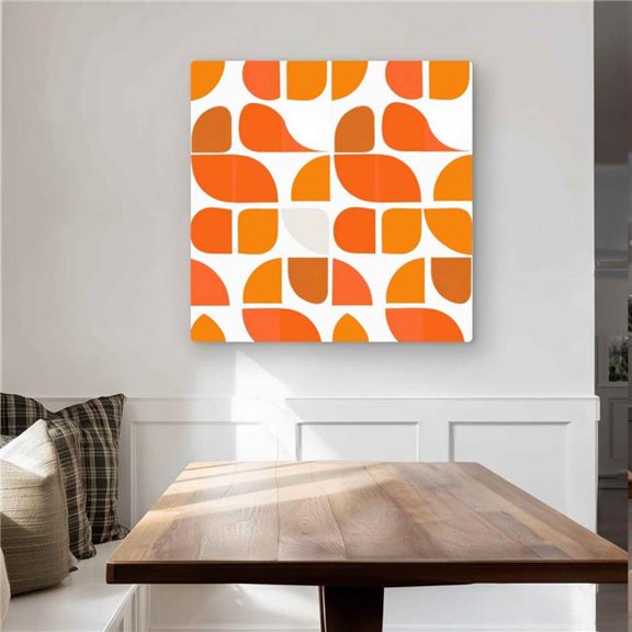 Begin Home Decor C1MP3232D89413 32 x 32 in. Zig Zag - White Metal Print Wall Art for Stylish Home Decor