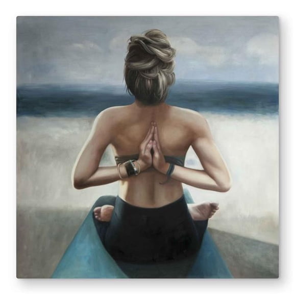 Begin Home Decor C1MP3232FF47QR 32 x 32 in. Reverse Prayer Pose - Hygge Metal Print Wall Art for Home Decor