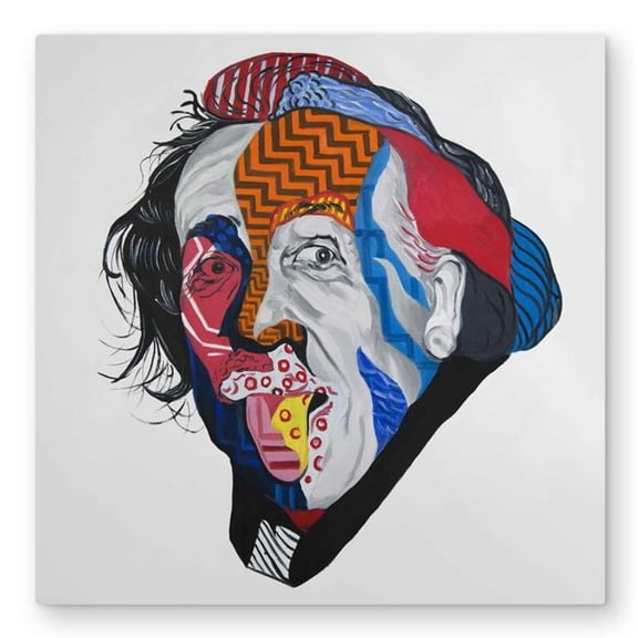 Begin Home Decor C1MP3232GSCM0E 32 x 32 in. Abstract Albert Einstein - Retro Metal Print Wall Art for Home Decor