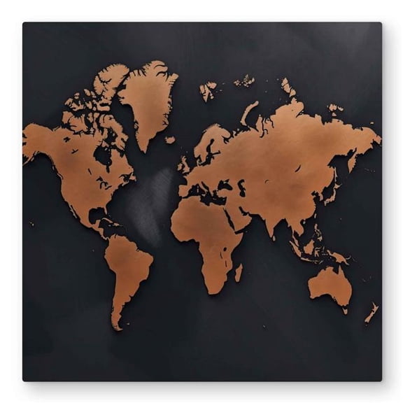 Begin Home Decor C1MP3232JFYNJH 32 x 32 in. Rusted Map - Bedroom Pattern Metal Print Wall Art for Home Decor
