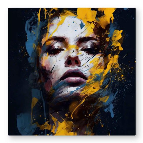 Begin Home Decor C1MP3232KLHKFS 32 x 32 in. Sensual Tornado Wall Art - Figurative Yellow Metal Print