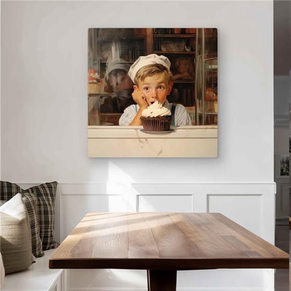 Begin Home Decor C1MP3232LY43EL 32 x 32 in. The Best Cupcake Wall Art - White Contemporary Metal Print