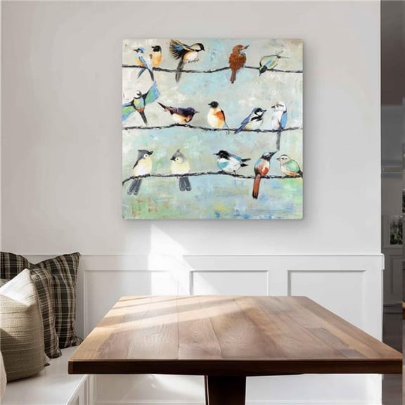 Begin Home Decor C1MP3232NWUJ32 32 x 32 in. Small Colorful Birds Wall Art - Neo Mint Livingroom Metal Print Decor