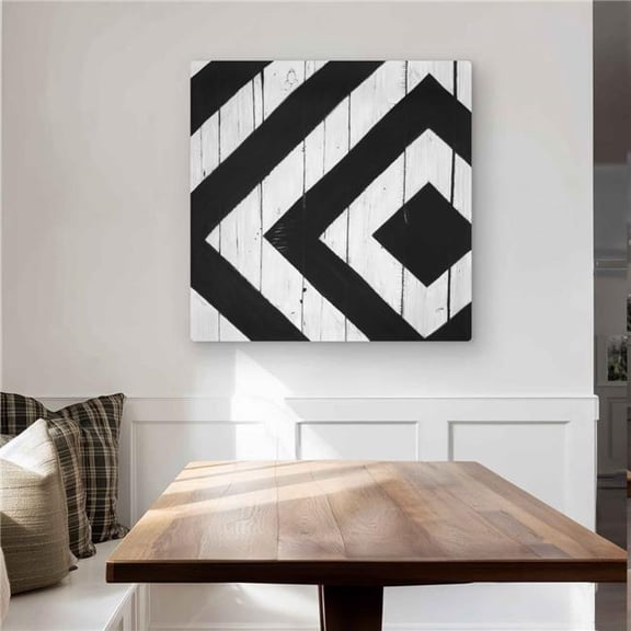 Begin Home Decor C1MP3232OC2WLG 32 x 32 in. Rhombus On Wood - Patterns Shapes Metal Print Wall Art for Home Decor